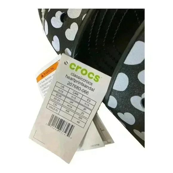 Crocs Heart Print Sandals Men's Size 15 Shoes NEW - Picture 12 of 14